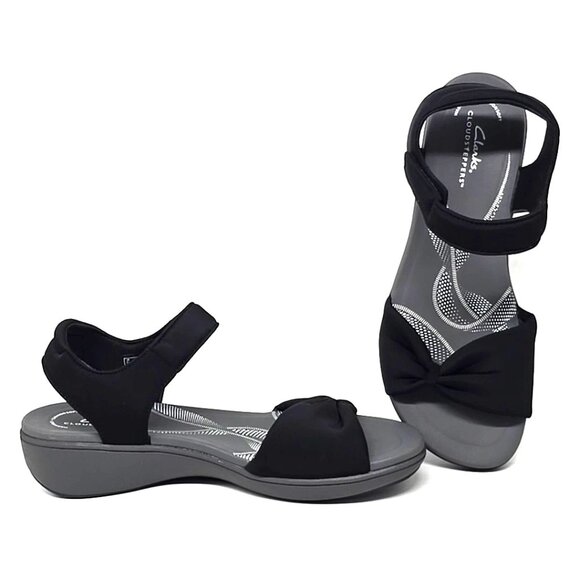Clarks Cloudsteppers Breeze Rae Sara Wedge Flat Sandals Women's Size 10M - Picture 1 of 12